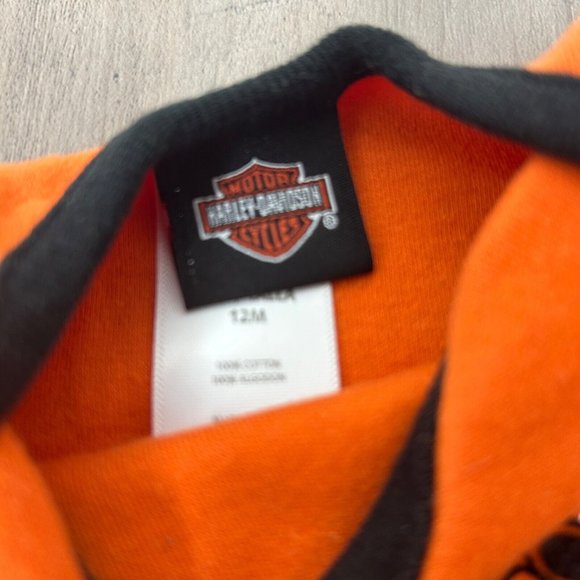 Harley Davidson Classic Motorcycles Infant Baby Orange One Piece  - Size 12 mo - Picture 3 of 7
